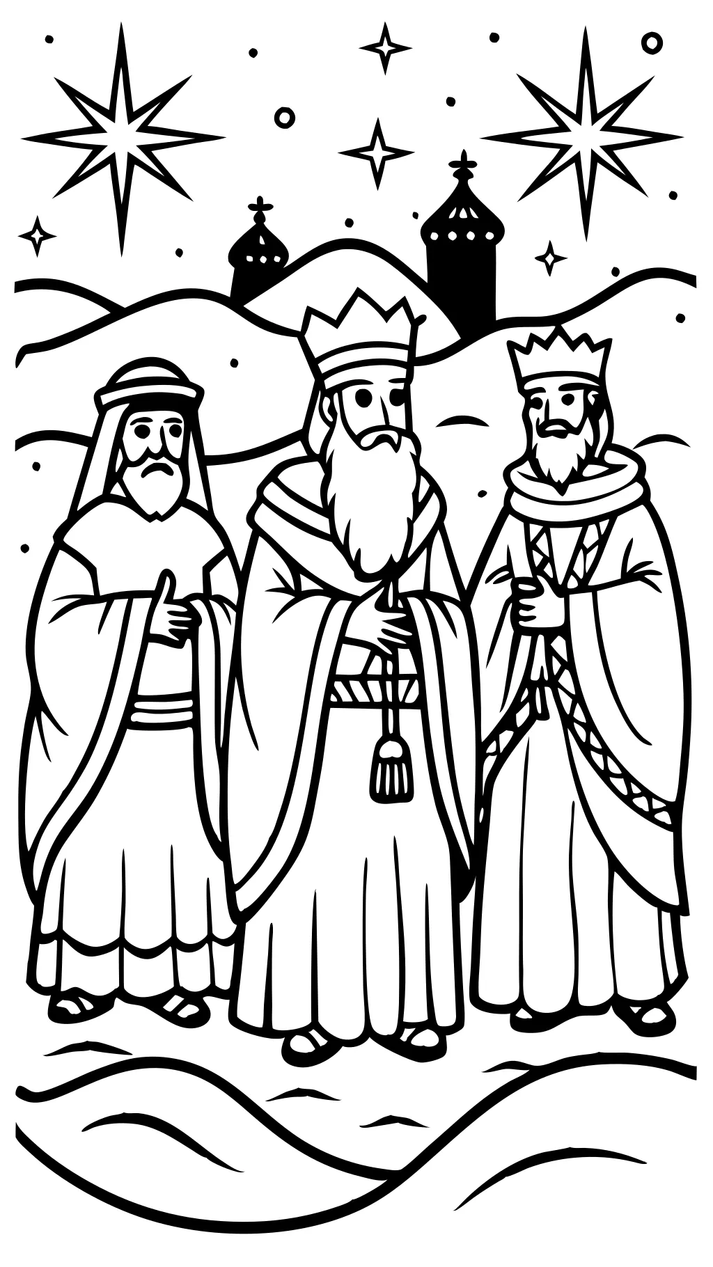 3 wise men coloring page